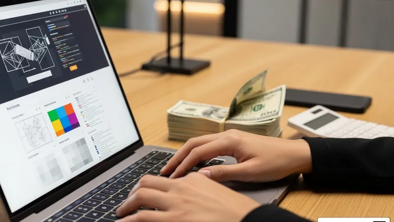 Planning a website budget on a laptop